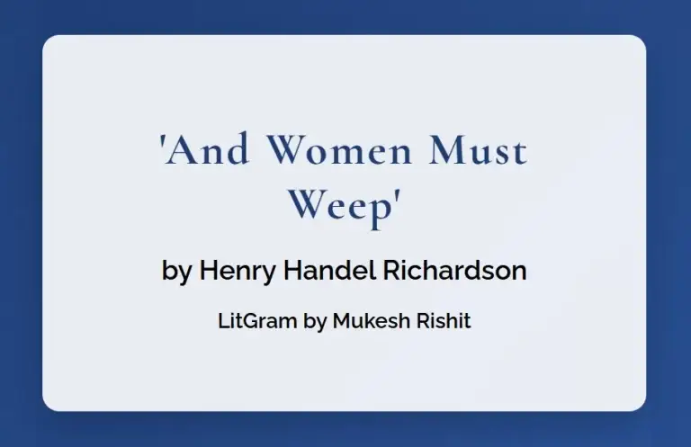 And Women Must Weep