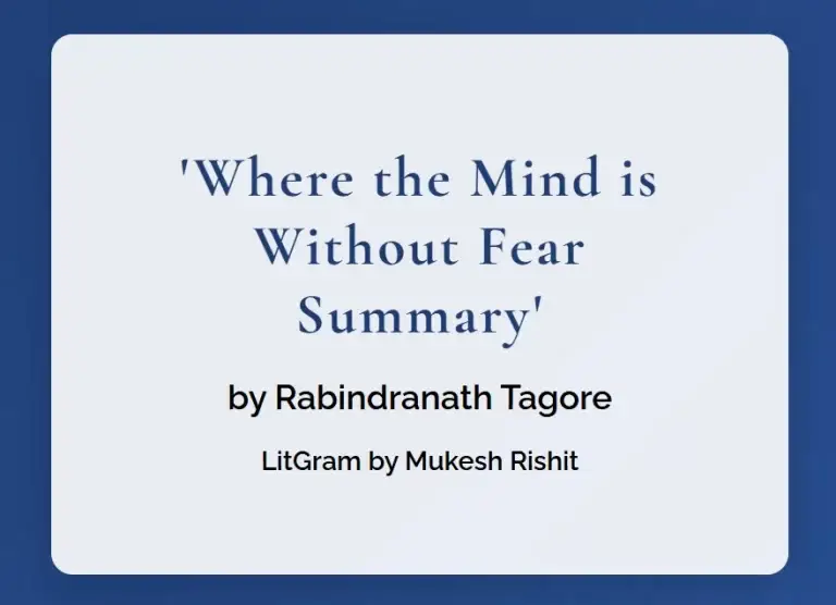 Where the Mind is Without Fear Summary