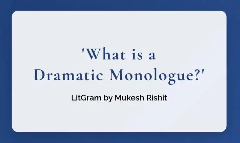 dramatic monologue meaning