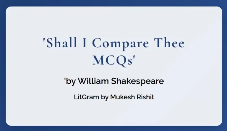Shall I Compare Thee MCQs