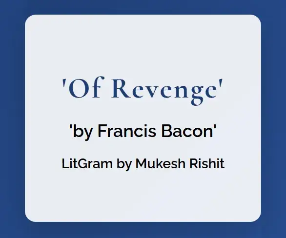 of revenge by francis bacon