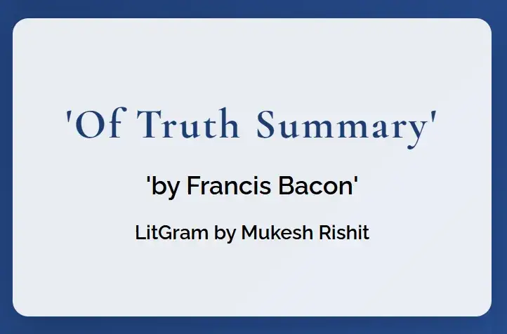 Of Truth By Francis Bacon